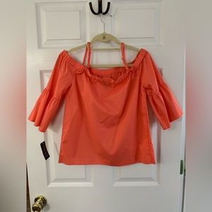 INC Sweet Meadow Off the Shoulder Top Rose Coral NWT